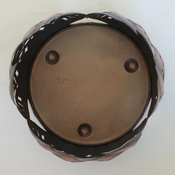 BATH AND BODY WORKS PUMPKIN Patch Three Wick Candle Holder BNWT Brushed Metal - Picture 2 of 6